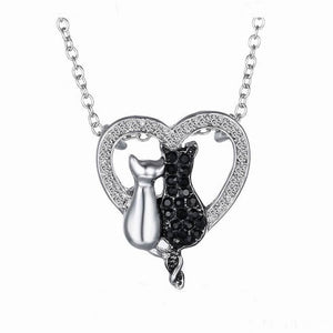 Black Crystal Cat Pendant