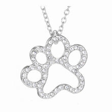 Load image into Gallery viewer, Paw Crystal Silver Necklace
