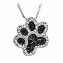 Load image into Gallery viewer, Black Crystal Paw Necklace
