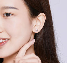 Load image into Gallery viewer, Sterling Silver Bow Tie Cat Earrings
