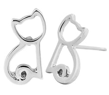 Load image into Gallery viewer, Silver Seated Cat Stud Earrings
