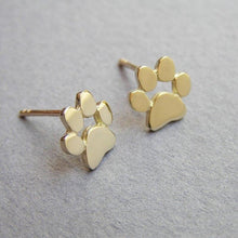 Load image into Gallery viewer, Gold Paw Print Stud Earrings
