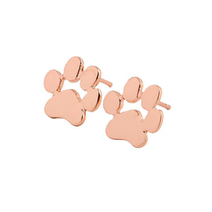 Rose Gold Paw Print Stud Earrings
