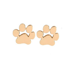 Load image into Gallery viewer, Gold Paw Print Stud Earrings

