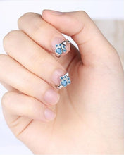 Load image into Gallery viewer, Cubic Zirconia Paw Earrings in blue

