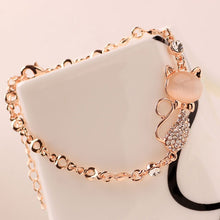 Load image into Gallery viewer, Cat Rhinestone Bracelet in Rose Gold 
