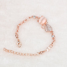 Load image into Gallery viewer, Cat Rhinestone Bracelet in Rose Gold 
