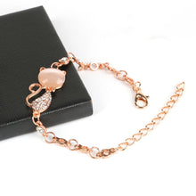 Load image into Gallery viewer, Cat Rhinestone Bracelet in Rose Gold 
