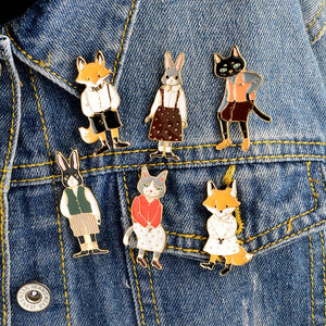 Mr and Mrs Cat Brooch/Pin