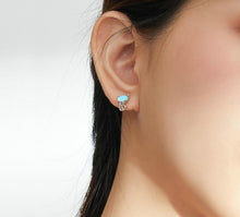 Load image into Gallery viewer, Opal Cat Stud Earrings Sterling Silver
