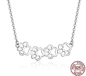 Cat Paw Necklace in Sterling Silver 925