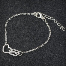 Load image into Gallery viewer, Silver Paw &amp; Heart Link Bracelet
