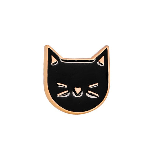 Black Cat Face Brooch