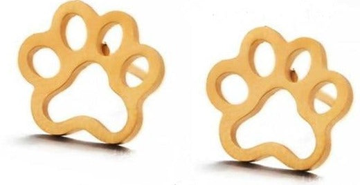 Gold Open Paw Studs