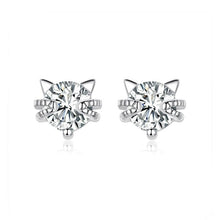 Load image into Gallery viewer, Whisker Kitty Earrings Sterling Silver
