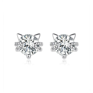Whisker Kitty Earrings Sterling Silver
