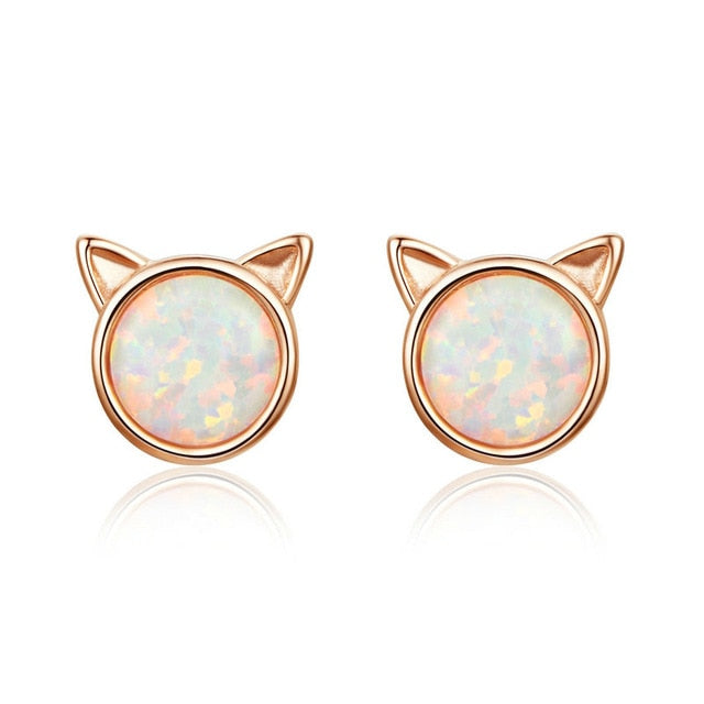 Cat Ear Earrings Rose Gold Plated