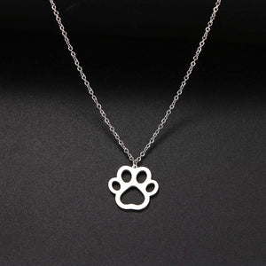 Silver pawprint necklace