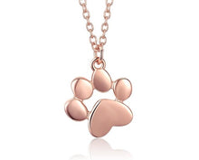 Load image into Gallery viewer, Rose Gold Plated Cat Pawprint Necklace

