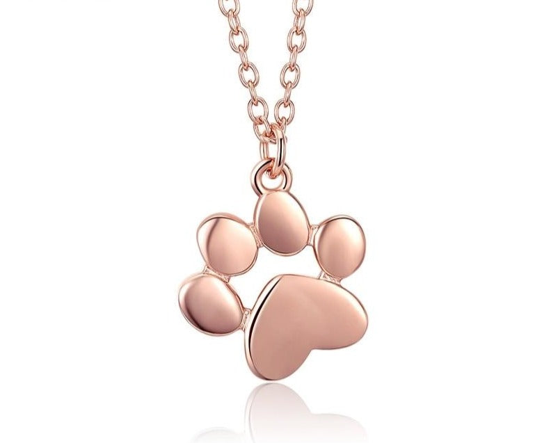 Rose Gold Plated Cat Pawprint Necklace