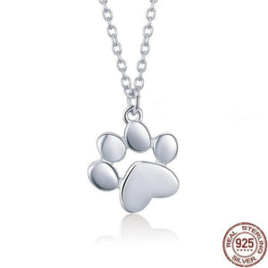 Sterling Silver Cat Pawprint Necklace