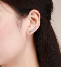 Load image into Gallery viewer, Sterling Silver 925 Paw Print Cuff Earrings
