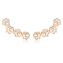 Load image into Gallery viewer, Rose Gold Plated Paw Print Cuff Earrings
