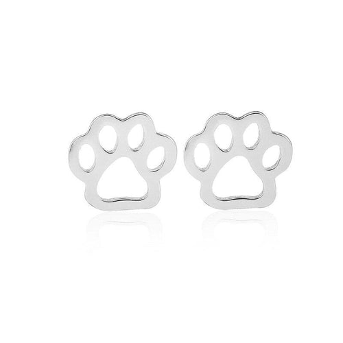 Silver Open Paw Stud Earrings