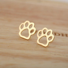 Load image into Gallery viewer, Gold Open Paw Stud Earrings
