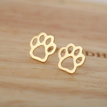Load image into Gallery viewer, Gold Open Paw Stud Earrings
