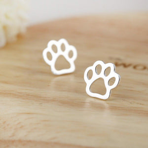 Silver Open Paw Stud Earrings