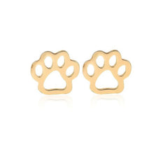 Load image into Gallery viewer, Gold Paw Stud Earrings
