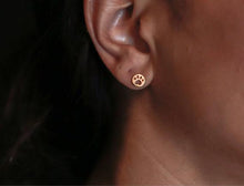 Load image into Gallery viewer, Silver Round Paw Stud Earrings
