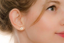 Load image into Gallery viewer, Silver Round Paw Stud Earrings

