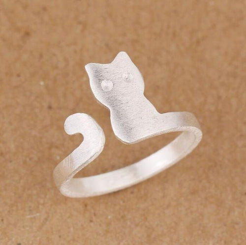 Alert Cat Ring in silver