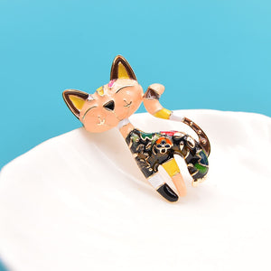 Apricot Cat Brooch