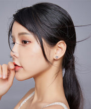 Load image into Gallery viewer, Bow Tie Kitty Earrings in Sterling Silver and cubic zirconia
