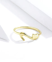 Load image into Gallery viewer, Gold Adjustable Cat Tail Ring
