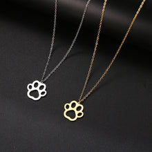 Load image into Gallery viewer, Gold and silver pawprint necklaces
