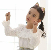 Load image into Gallery viewer, Gold Glitter Cat Ear Hair Clip
