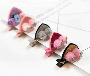 Gold Glitter Cat Ear Hair Clip