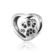 Load image into Gallery viewer, Sterling SIlver Cat Pawprint Charm for Bracelet
