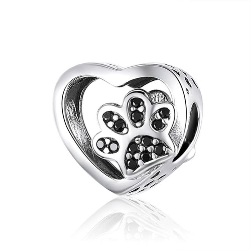 Sterling SIlver Cat Pawprint Charm for Bracelet