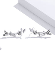 Load image into Gallery viewer, Sterling Silver Cat &amp; Butterfly Earrings
