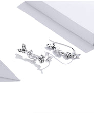 Load image into Gallery viewer, Sterling Silver Cat &amp; Butterfly Earrings
