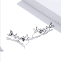 Load image into Gallery viewer, Sterling Silver Cat &amp; Butterfly Earrings
