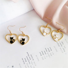 Load image into Gallery viewer, Cat Love Earrings in Gold
