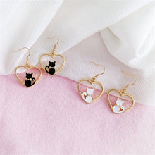 Load image into Gallery viewer, Cat Love Earrings in Gold
