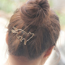 Load image into Gallery viewer, Gold Cat Shape Hairclip
