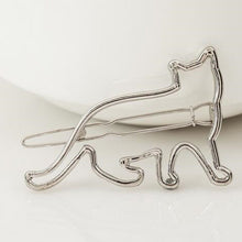 Load image into Gallery viewer, Silver Cat Shape Hairclip
